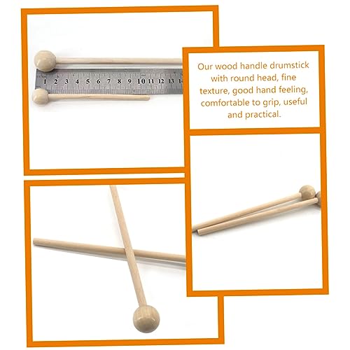Baquetas de percusión con mango de madera color beige miniatura 5