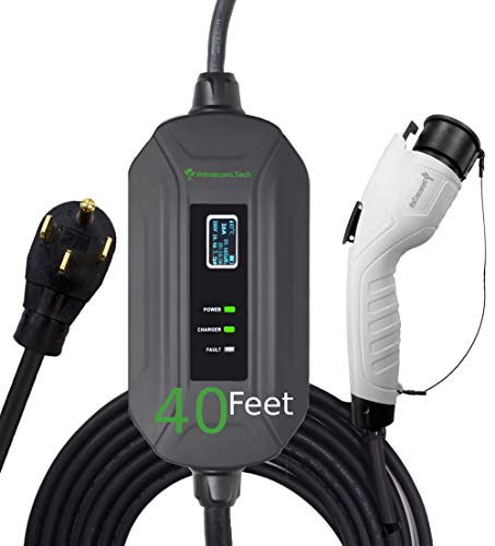 Primecom Level 2 Electric Vehicle (Ev) Charger (220V / 240Volt, 16Amp) Portable Evse Smart Electric Car Charger, 30', 40', And 50 Feet Lengths (Nema 14-50P, 40 Feet) #TOP11