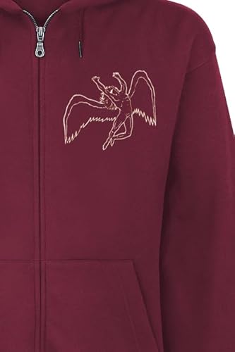 Led Zeppelin Symbols Uomo Felpa Jogging Marrone/Rosso S 80% Cotone, 20% Poliestere Regular - 3