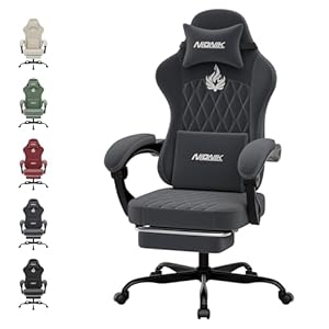 NIONIK Gaming Stuhl Einsteigermodell, Ergonomischer Computerstuhl mit Verstellbarer Höhe und Rückenlehne, Einfacher Gaming Stuhl für Kinder, Teenager, Erwachsene für Zimmer, Büro,Grey