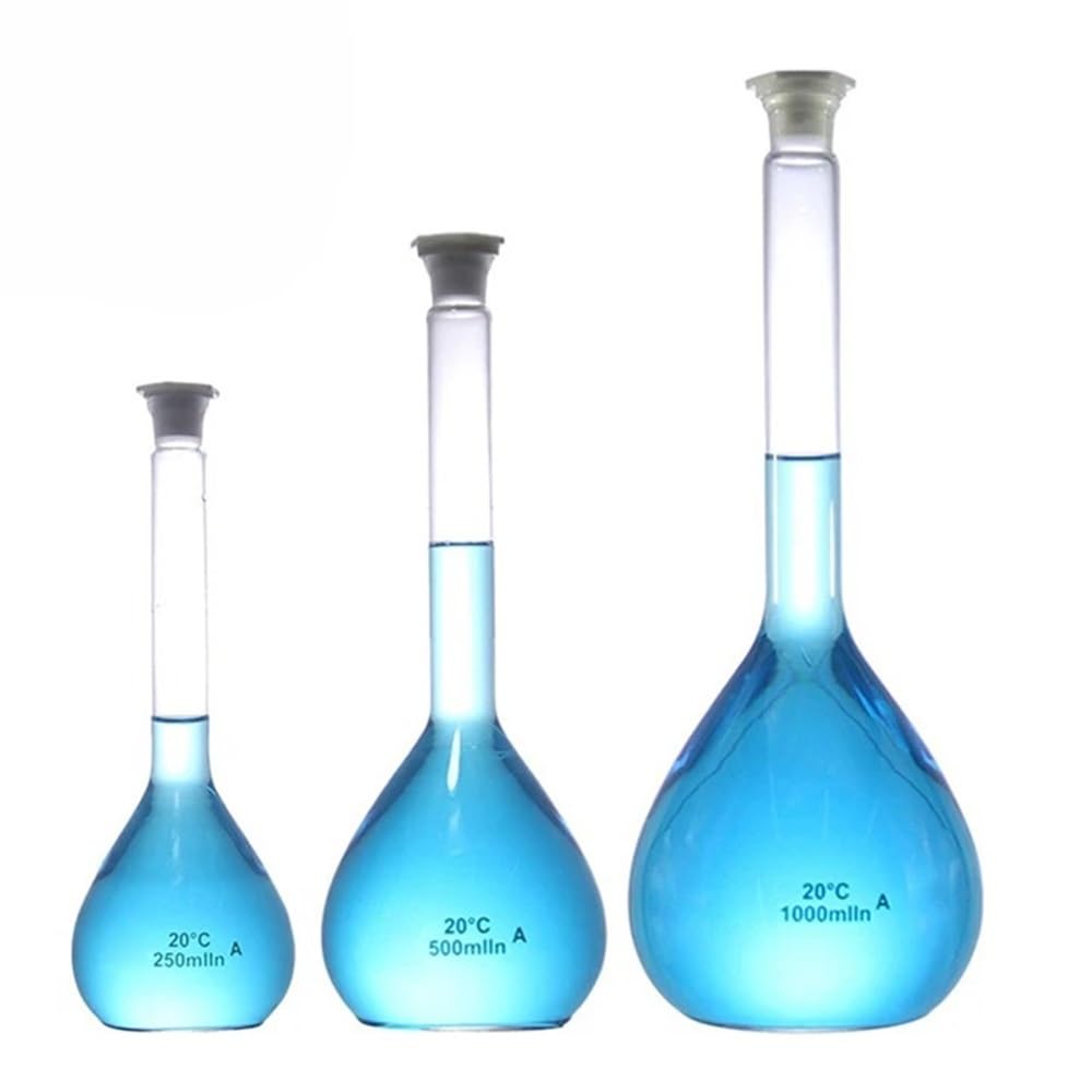 Matraccio volumetrico con tappo in plastica da 25 ml, 50, 100, 200, fornitura sperimentale Attrezzature da laboratorio
