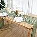 Fixwal 8 Pack Sage Green Cheesecloth Table Runners, Pleated Boho Gauze Table Runner, Long Semi-Transparent Table Decorations for Christmas Dinner, Parties, Birthdays and Weddings(35x120 Inch)