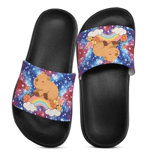 Image of Boy & Girls Slide Sandals Kids Shower Shoes Non Slip Summer Slippers Beach Sandals