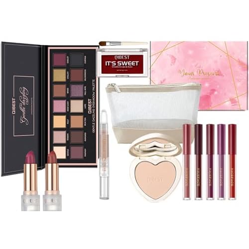 FantasyDay All-in-one Makeup Set Holiday Gift Surprise | Full Makeup Kit for Women Essential Starter Bundle Include Eyeshadow Palette Lipstick Blush Concealer Face Powder Eyeliner Mascara Soft Brush
