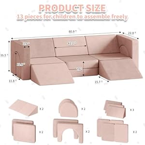 13pcsmodularkidsplaycouchkidscouchwithclimbingslope13in1toddlercouchforplayingcreativingsleepingindoorkidssofaforboysandgirlspink Urban Country Home Decor 13pcs modular kids play couch kids couch with climbing slope 13 in 1 toddler couch for playing creativing sleeping indoor kids sofa for boys and girls pink urban country home decor