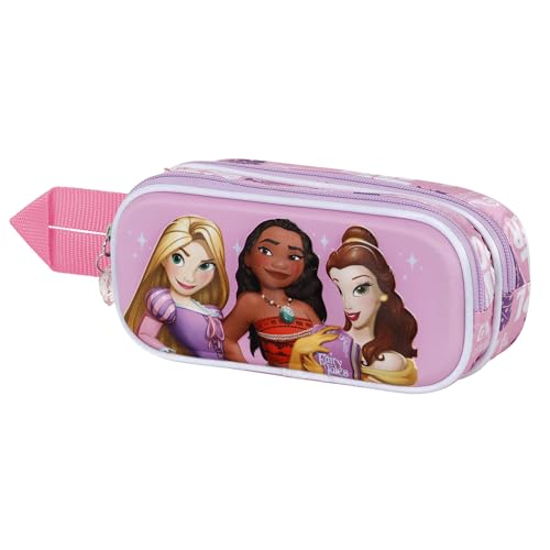 Disney Princesas Disney Power-Estuche Portatodo 3D Doble, Lila, 22 x 9.5 cm
