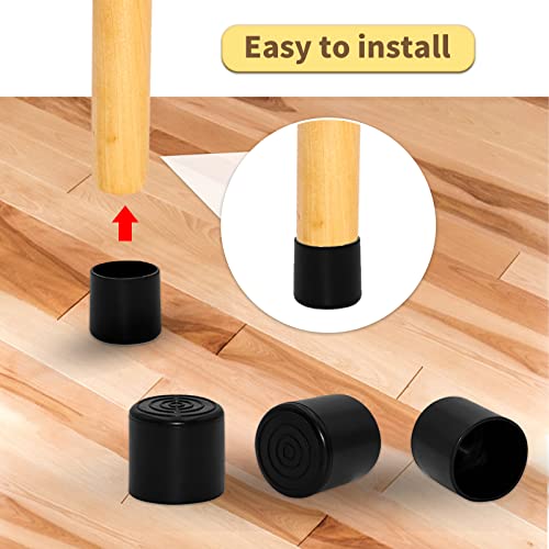 Flyshop 1-5/8 Inches 42Mm Large Chair Leg Caps Non-Scratch Pvc Chair Leg Floor Protectors Round Furniture Table Covers 16Pcs #TOP4