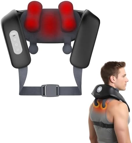 Schnurloses elektrisches Nackenmassagegerät mit Wärme,einstellbarer Distanz | Shiatsu-Massage, 3D-Tiefengewebekneten, wiederaufladbar &mehrere Modelle zur Schmerzlinderung