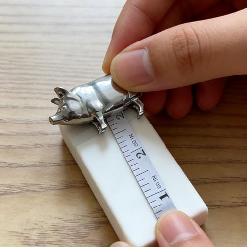 Cinta métrica mini retráctil con diseño de cerdito vintage miniatura 5