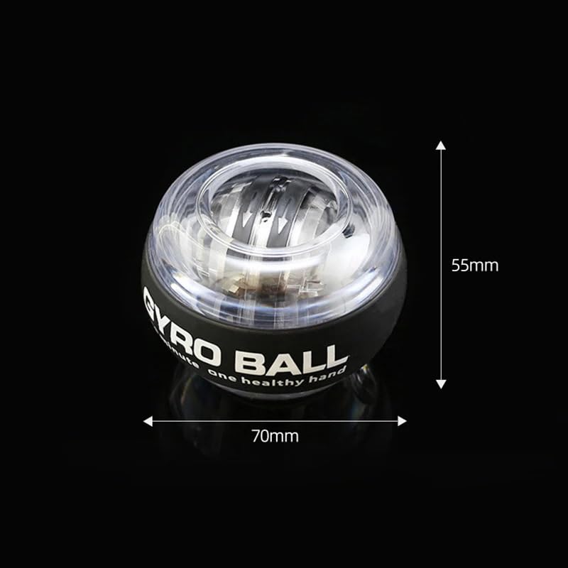 Gyro Ball JCSSHOPING – Balle De Rééducation Et Renforcement Poignet/avant-bras, Noyau Inox, LED, étui Luxe Inclus
