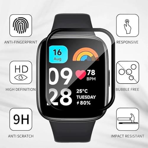 Kit 2 Películas Protetoras 5D para Redmi Watch 3, 4, 5 (Redmi Watch 5 Active)
