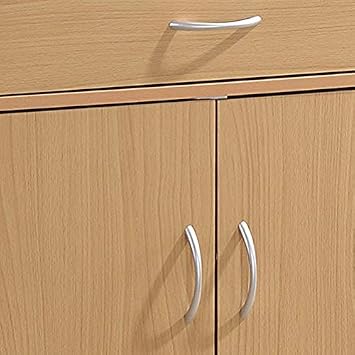 HODEDAH IMPORT Microwave Kitchen Cart, Beech.