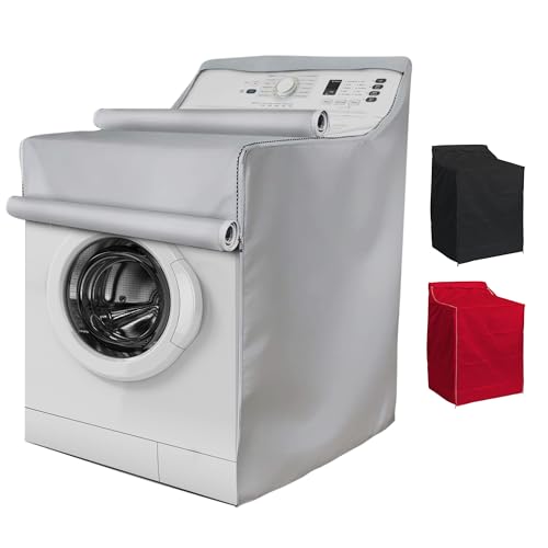 BlueStars Washing Machine Cover For Top-load and Front-load Washer/Dryer - Premium Outdoor Protection For Most Washer Dryer Cover - W29”x D28”x H43” (Silver)