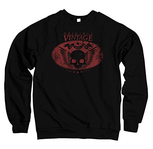 Pull vintage Bad Bone Skull imprimé crâne et singe noir taille M confortable