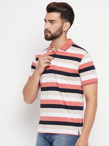 Image of UNIBERRY Men's Cotton Blend Half Sleeve Printed Polo Neck T-Shirt Has A Short Sleeve & Pocket On ChestBZRMT6-MR