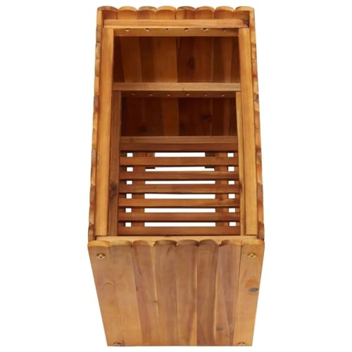 Premium Acacia Wood Raised Garden Bed - Solid Planter Box for Outdoor Gardening Planting & More - Sturdy Wooden Garden Container-Brown9.7.8 x9.7) - Thumbnail 3