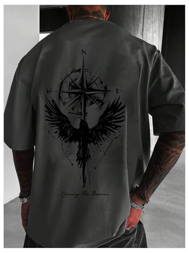 Men's Vintage Letter Graphic Tees Short Sleeve Crew Neck Casual Summer T Shirts2