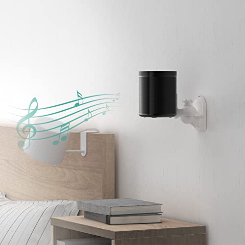 Wali Speaker Wall Mounts, Bookshelf Speaker Wall Mount Brackets, Surround Sound Speaker Mounts, Hold Up To 7.7 Lbs, (Swm402-W), 4 Pack, White #TOP6