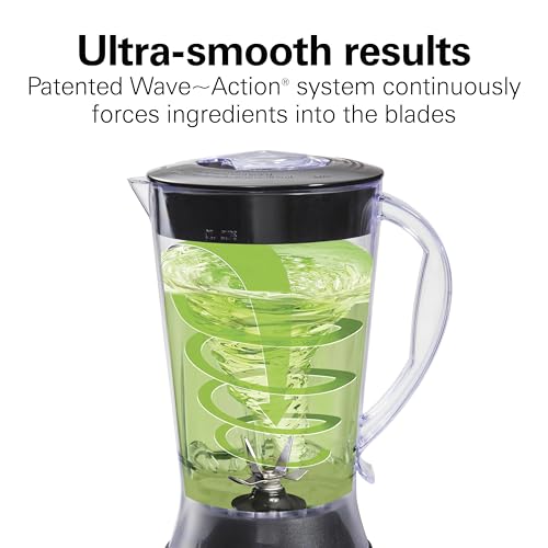 Hamilton Beach 56 Ounce 650W 10 Speed & Pulse Countertop Smoothie Blender, Black (50190FG) - Image 3