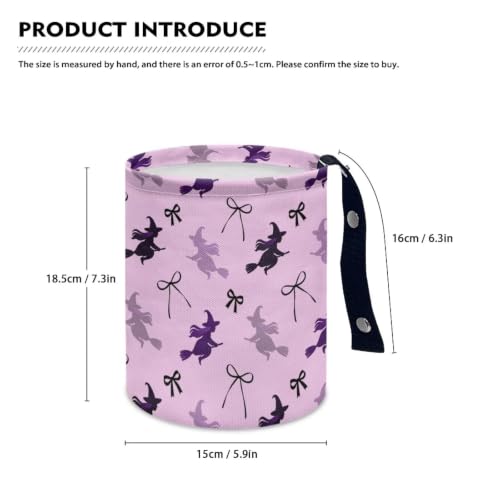 Image of Halloween Witch Bow Car Trash Can, Cute Car Trash Bag, Hanging Car Organizer and Storage Bag, Trash Bin Universal for Cars Accessories, Vehicle, Travelling
