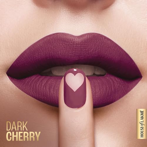 Image of Lakme Xtraordin-Airy Lip Mousse, Velvet Matte Finish, with air-light texture, enriched with cocoa butter for nourished & moisturised lips, Liquid Lipstick - Dark Cherry (1.8g)