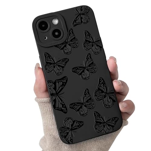 Lovmooful - Lovmooful Compatible for iPhone 14 Case Cute Cool Butterfly Black Design for Girls Women Soft TPU Shockproof Protective Girly for iPhone 14-Hollow Out Butterfly