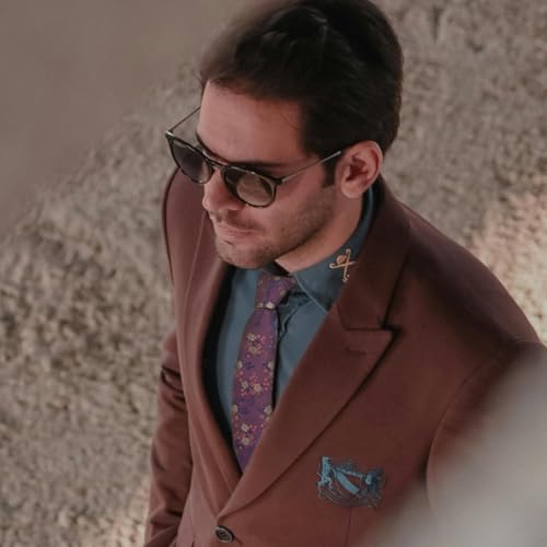 Image of Alizeal Mens 3.15inches Delicate Floral Tie with Small Flower Printed Handkerchief Set