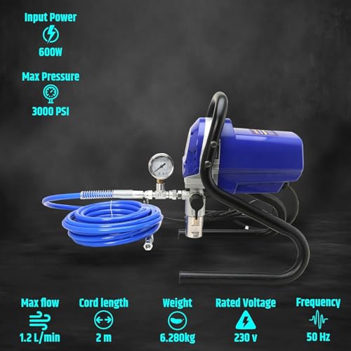 Image of TOMAHAWK Airless Paint Sprayer 750W 3000 PSI Heavy Duty Commercial Painting Machine for Painting Walls, Home /Building Exteriors & Large Scale Projects