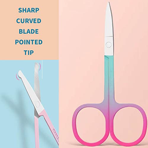 Stainless Steel Hair Grooming And Trimming Scissors Set,Facial Hair Small Grooming Scissors For Men Women Eyebrow, Nose Hair, Mustache, Beard, Eyelashes (Silver-（A）) #TOP2