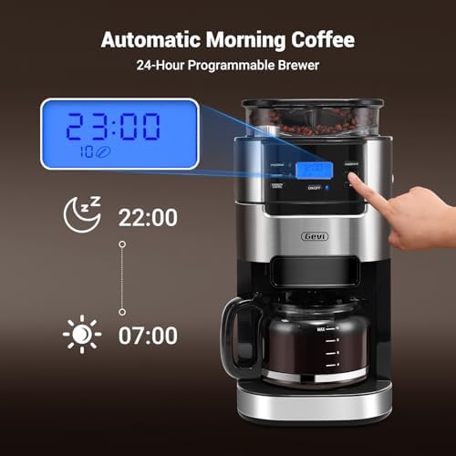 Gevi 10-Cup Grind-And-Brew Drip Coffee Maker with Built-In Burr Grinder - 3