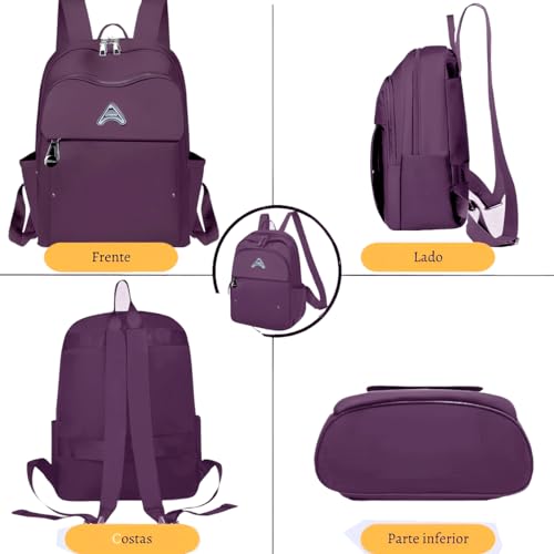 Mochila Feminina Casual Média Espaçosa Alça Reforçada Costa Ajustável Impermevael Forrada Bolsa Viag