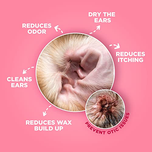 Stratford Pharmaceuticals Ear Cleaner & Drying Solution For Dogs & Cats W/Aloe Vera To Wash Debris, Wax, Odor & Irritation Relief, Sweat Pea Vanilla Scent, 12 Oz #TOP2