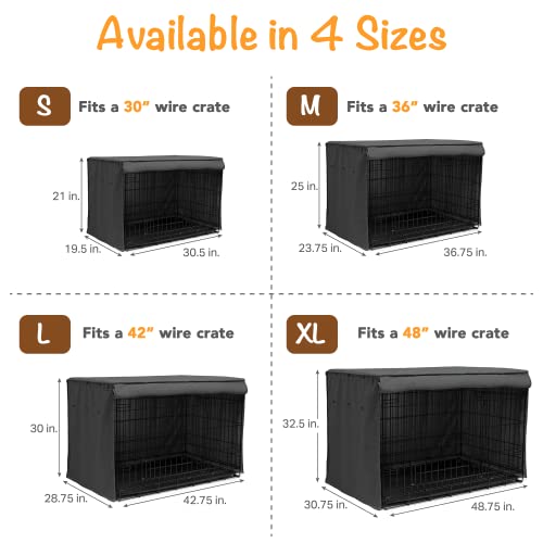 Friends Forever Metal Dog Crate Cover 42 inch w/Light Blocking Protective Curtain, Dog Cage Cover w/Roller Shades, Machine Washable, Trucker Black by Friends Forever - Image 7