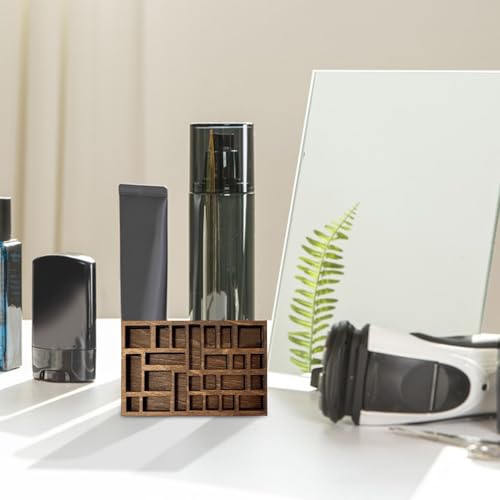 Bandeja Para Impresoras De Madera - Estante Rústico Montado En La Pared, Estantee De De Sombra De 25 Compartimentos,Organizador De Estante En Miniatura | Vitrina De Decoración Del Hogar De Granj - imagen 3