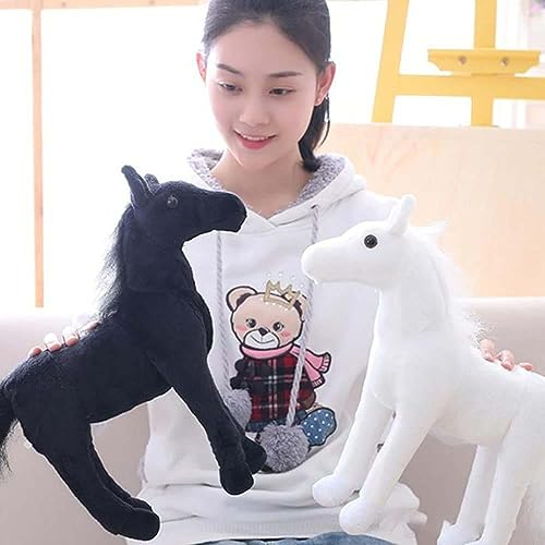 Image of Tickles Simulation Horse Soft Stuffed Plush Animals Toy for Kids Birthday Gift (Size: 45 cm; Color: Black)