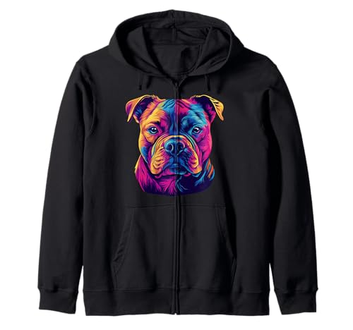 Cadeau coloré pour les amoureux des chiens American Bully Pop Art Sweat à Capuche