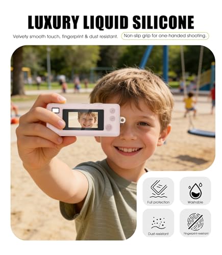 Funda rosa para cámara digital Kodak CHARMERA con protectores miniatura 5