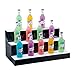 LSGMC 3 Tier LED beleuchteter Alkohol-Flasche Display Beleuchtetes Flasche Regal Acryl Weiß Bunte Beleuchtung Langlebige mit Fernbedienung für Hochzeit Weihnachtsfeier Club,100 * 33 * 21cm