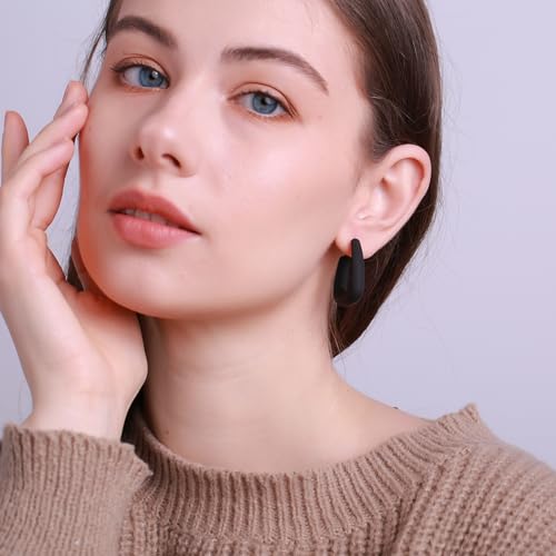 Acrylic Huggie Statement Earrings, Colorful Dome Huggie Hoop Earrings for Women2