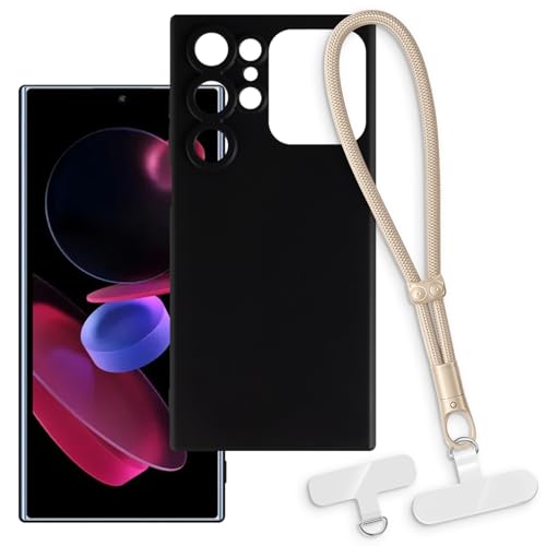 OAGELIM 2-in-1�ی�P�[�X�ƃ��X�g�X�g���b�v Oukitel C62 �Ƃ̌݊������� ���O���\�ȃ��j���[�h�t���d�b�J�o�[�A����~�ߕ����h�~�O���b�v�n���h�� (�u���b�N + �S�[���h)