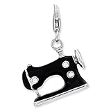 0 Diamond2Deal - Colgante de plata de ley 925 esmaltada en 3-D para máquina de coser