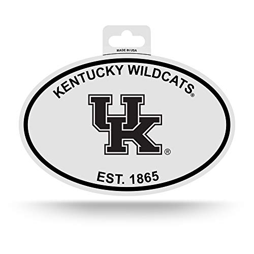 NCAA Kentucky Wildcats Black and White Team Logo Oval Sticker
