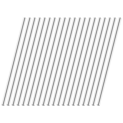 20pcs 2mm x 300mm 304 Stainless Steel Round Rods,Solid Shaft Bar Stock for CNC Lathe Cutting, DIY Crafts, Model Car Airplane Ship Axle
