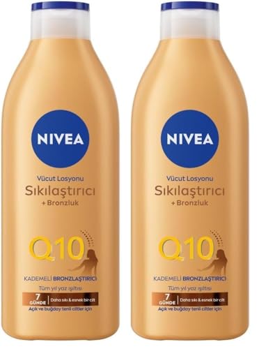 NIVEA Q10 Firming Plus Radiance Gradual Tan (400 ml), Firming Cream with Q10, Supports a Gradual Tan, Tanning Moisturiser for a Sun-Kissed Radiant Glow (Pack of 2) option