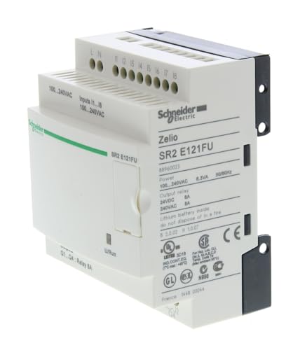 Relé Zelio II Schneider Electric SR2E121FU con reloj programable y 12 terminales para control