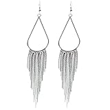 Tassel Fringe Earring 70's Retro Earrings Long Hoop for Mother's Day Gift