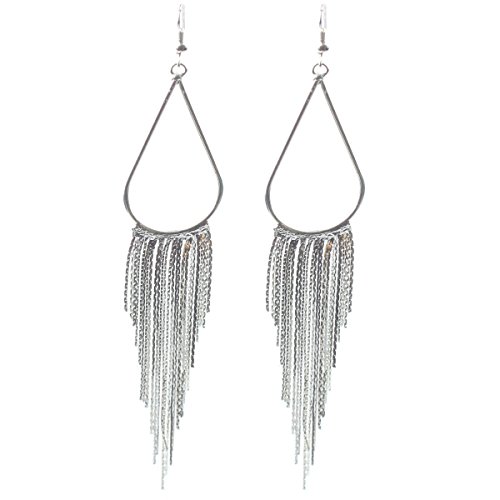 Tassel Fringe Earring 70's Retro Earrings Long Hoop for Girls or Women