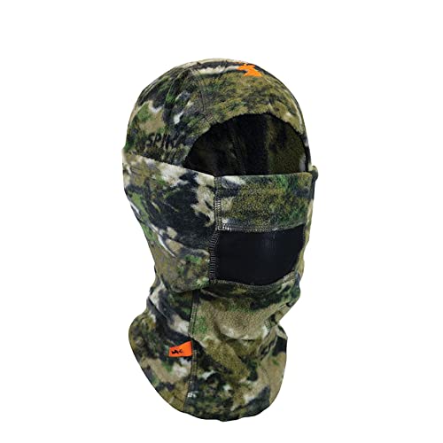 SPIKA Camo Balaclava Hunting Hood Headwear Military Tactical Helmet Face Mask for Cold and Cool Weather, Biarri Camo Fleece, One size
