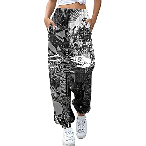 Gothic Skull Print Jogging Bottoms Cover