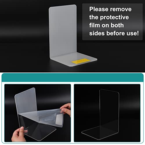 Buchstütze, Hiziwimi 8PCS Transparente Acryl Buchstützen mit rutschfesten Aufklebern, 4 Paare Bücherstütze für Schlafzimmer, Bibliothek, Büro, Schule und Schreibtisch-Organizer, Dekoration, Geschenk